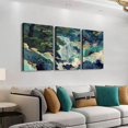 thumbnail image 2 of Japanese Canvas Wall art Painting Large Waterfall Scenery Poster Print Wrap Canvas Artwork Nature Scenery Abstract Blue Waterfall Zen Art Print Living Room Bedroom Office Decor（Only canvas）, 2 of 6