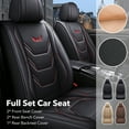 thumbnail image 4 of PEPWELL Full Set 5-Seat Car Seat Covers, PU Leather Full Surrounded Protector Pad - Waterproof & Anti-Scratch, Universal Fit for Most Sedans, SUVs & Pick-up Trucks, 4 of 15