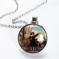 thumbnail image 2 of Columbus Day Elegant Glass Circular Pendant Necklace - Stylish and Trendy Jewelry for Women, 2 of 5