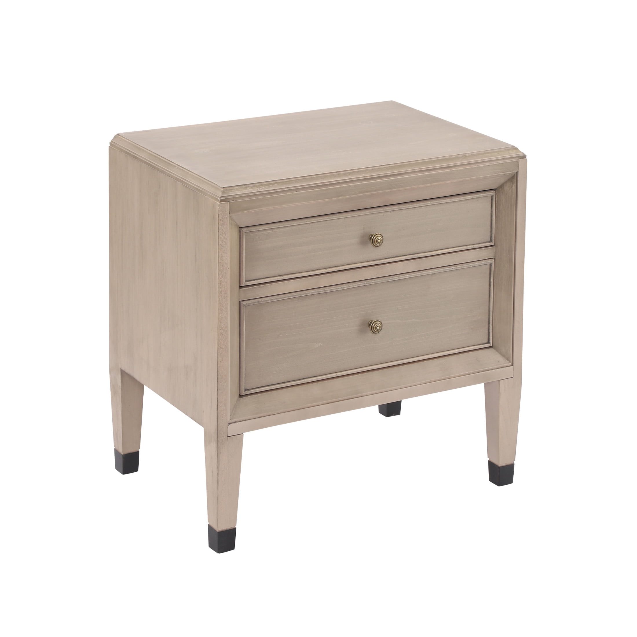 Christopher Knight Home 23.6" Classic Nightstand, Accent Bedside Table with 2 Drawers, Weathered Gray