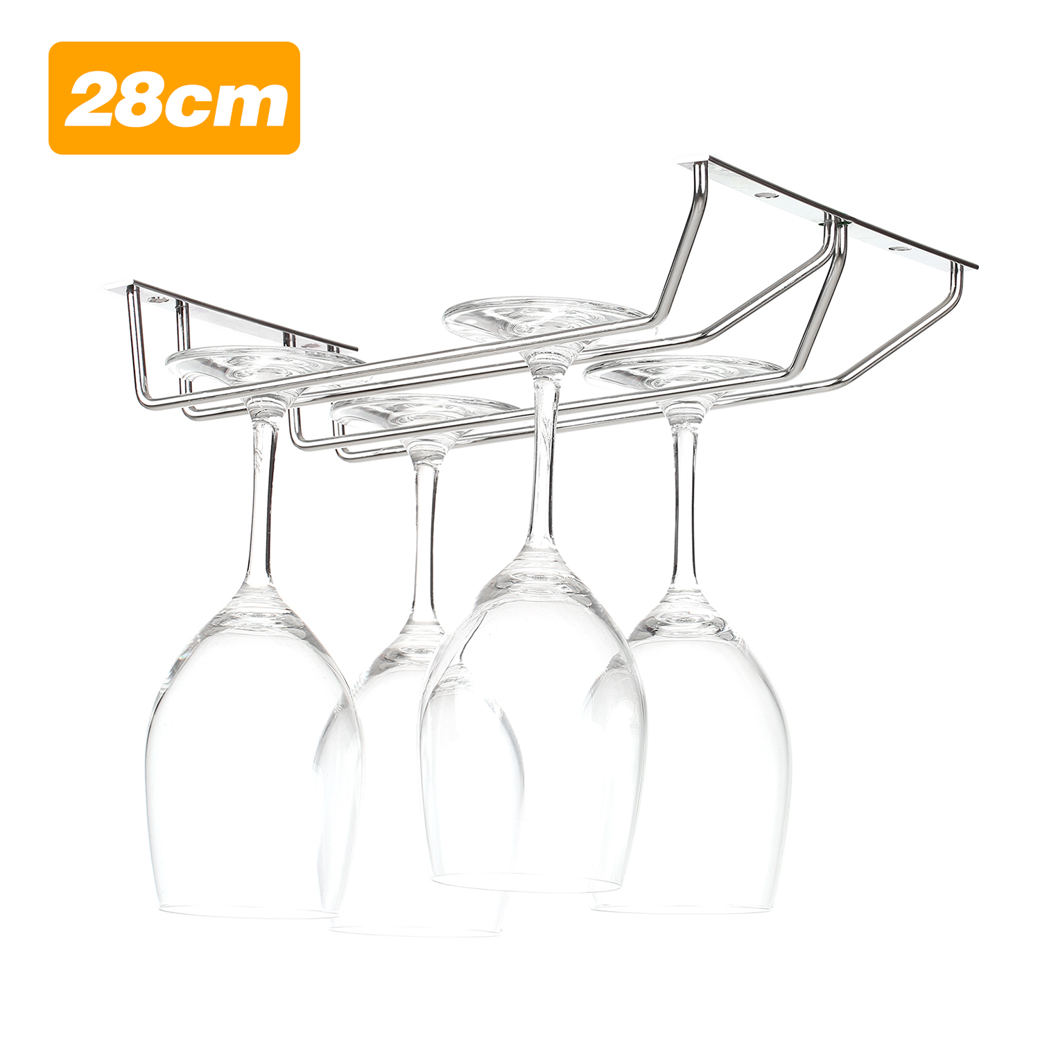 Stainless Steel Stemware Rack Wire Hanging Rack Under Wine