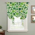 thumbnail image 2 of St. Patrick's Day Tie Up Curtains 45 Inches Long, Kitchen Window Curtains Over Sink, Vintage Spring Green Lucky Irish Clovers Small Window Curtains Shade Balloon Curtains Valances for Bedroom 34"x45", 2 of 8