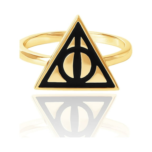 Harry Potter Women's Gold Plated Deathly Hallows Ring