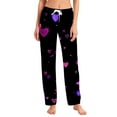 thumbnail image 2 of Pajama Pants Women Plush Fluffy Cozy Pj Bottoms Cute Heart Print Lounge Bottoms Winter Warm Fleece Sleepwear L, 2 of 5
