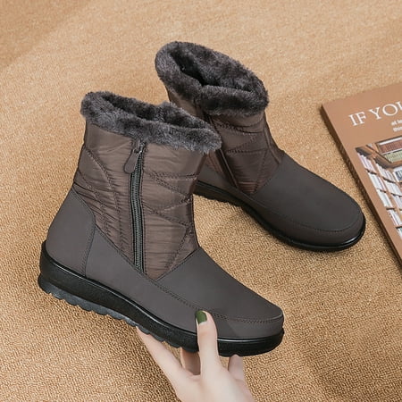 

Women s Snow Boots Winter Fur Lined Outdoor Warm And Non Slip Cotton Shoes