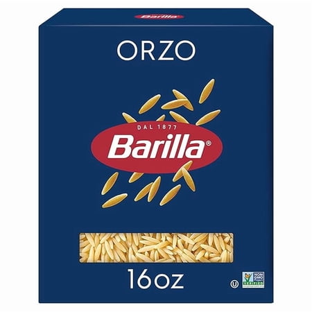 1 x Barilla Orzo Pasta, 16 oz. Box - Non-GMO Pasta Made with Durum Wheat Semolina - Kosher Certified Pasta