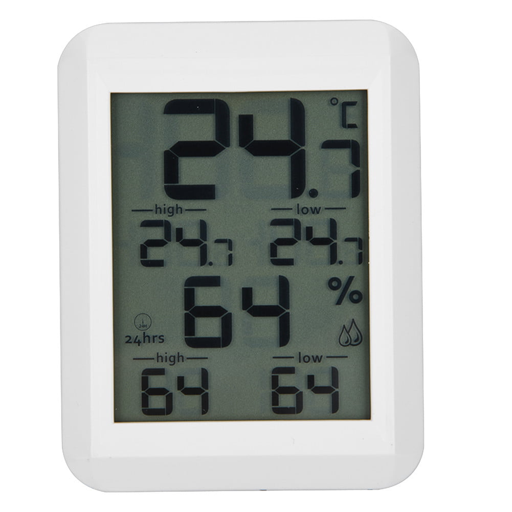 White CYYC Alarm Digital Hygrometer Thermometer for Humidity Moisture Climate Radar with LCD Display 