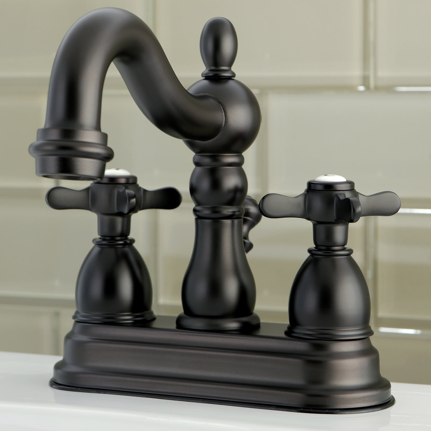 Kingston Brass KS1605BEX 4 in. Centerset Bathroom Faucet, Oil Rubbed Bronze