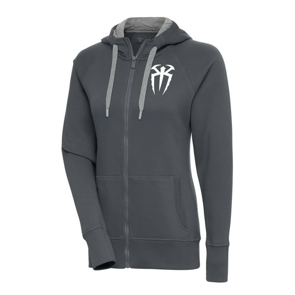 Women's Antigua Charcoal Roman Reigns Victory Full-Zip Hoodie