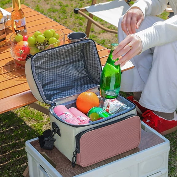 InsCrazy Insulated Lunch Box, Waterproof Lunch Bag with Adjustable Shoulder Strap Portable Large Capacity Picnic Bag