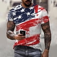 thumbnail image 4 of TOWED22 Mens USA Flag T-Shirt Casual Short Sleeve Crew Neck Muscle Gym Workout Athletic Shirt Summer Tee Shirt Top Mens T Shirt(Red,XXL), 4 of 6