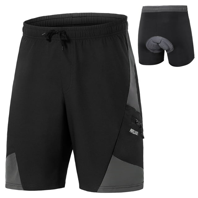 Shorts para hombre Pantalones cortos de bicicleta acolchados 2 en 1 con bolsillos Pantalones cortos Arsuxeo Shorts para hombre