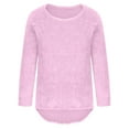 thumbnail image 4 of GigrtiJin Women’s Fall Winter Sweaters Long Sleeve Round Neck Plush Sweater Tops Solid Color Comfy Loose Blouse, 4 of 6