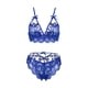 thumbnail image 2 of Gibobby Lencería mujer erótica Lencería sexy para mujer, lencería de encaje floral, de una pieza, exótica, traviesa, con tirantes, lencería de peluche(Azul, XG), 2 of 5