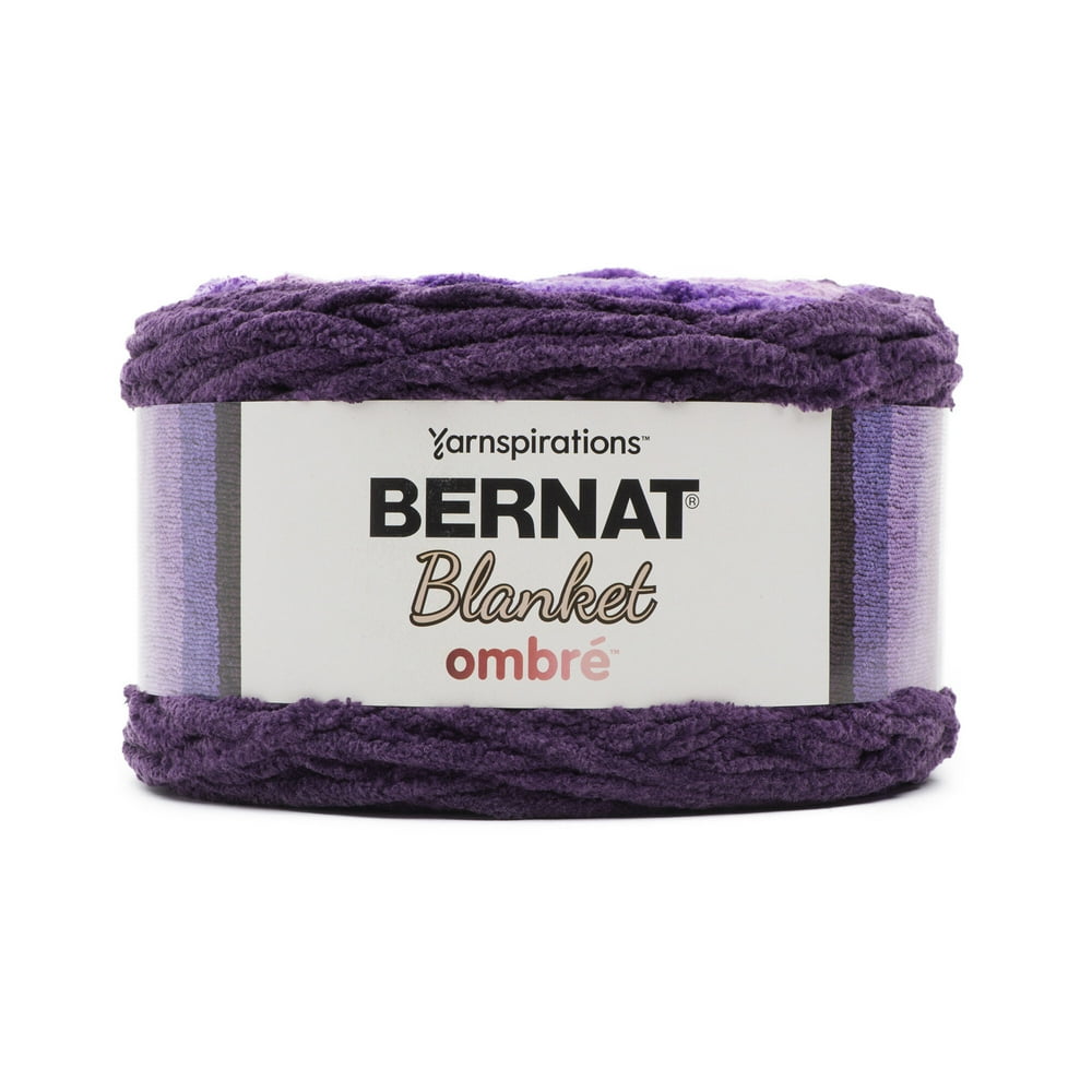 Bernat Blanket Ombré Yarn, Eggplant Ombre, 10.5oz(300g), Super Bulky
