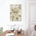 thumbnail image 3 of Elephant Stock White On White Floral Sage Wall Art - Vertical Canvas Wall Art - Living Room Wall Decor - Floral And Botanical Canvas - Green And Gray Decor By Silvia Vassileva - 20" x 30", 3 of 8