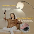 thumbnail image 6 of OUTON 81" Arc Floor Lamp with Remote for Living Room, LED Dimmable Modern Standing Lamps with 4 Color Temperatures, Adjustable Linen Shade, Tall Light for Bedroom (Black+Beige Shade), 6 of 10