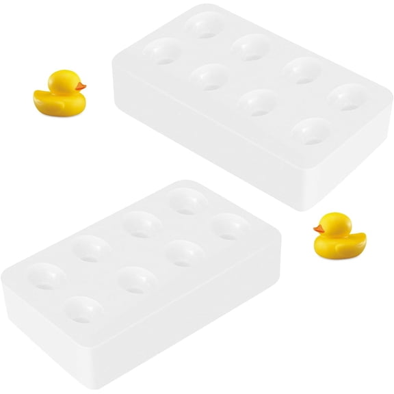 2pcs Duck Shaped Silicone Molds, Resin Casting 8-Cavity, 3D Mini Animal Duck Chocolate Candy Molds for Soap Polymer Clay Cake Décor
