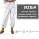 thumbnail image 2 of Pantalones harén holgados de lino con corte en forma de farol para mujer, estilo informal, hasta el tobillo, pantalones holgados de verano con bolsillo, 2 of 5
