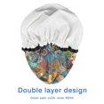 thumbnail image 4 of Shower Caps,Multicolor Ethnic Geometric and Floral Pattern Waterproof Shower Cap for Women 4 Pieces,Double Reusable Hair Cover for Shower PEVA Elastic Stretch Hem, 4 of 7
