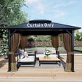 thumbnail image 6 of Aoodor 12' x 12' Gazebo Curtain Set Protecting Privacy Side Walls 4 Panels, Curtain Only - Brown and Khaki, 6 of 11