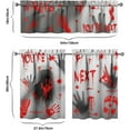 thumbnail image 4 of Halloween Kitchen Curtains Set for Windows, Horror Atmosphere Bloody Handprints Halloween Kitchen Curtains 3 Piece Decor. Suitable for Home Farmhouse Style, As a Gift for Holloween Holiday., 4 of 6