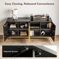 thumbnail image 4 of BELLEZE Sideboard Buffet Cabinet, 63" Storage Cabinet with 4 Doors and Adjustable Shelves, Sideboard Cabinet for Dinning Room, Kitchen & Living Room - Colemen (Ebony), 4 of 7