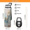 thumbnail image 3 of Butterfly Leaves Gold Sports Water Bottle Portable Travel Mug 32oz BPA Free Leak Proof Straw Transparent Tritan for Gym Yoga Cycling Camping, 3 of 7