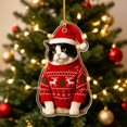 thumbnail image 2 of 2026 Christmas Home Party Decoration Cute Christmas Tree Decorations Flat Printed Acrylic Christmas Hanging Ornaments Lovely Pet Pendant For Xmas Party Home Indoor Holiday Decor, 2 of 7