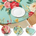 thumbnail image 4 of Pioneer Flower Floral Print Pattern Round Fitted Tablecloth with Elastic Edge,Dining Table Cover Waterproof,Outdoor Round Tablecloth for Camping,Dining,Indoor and Outdoor, 4 of 7