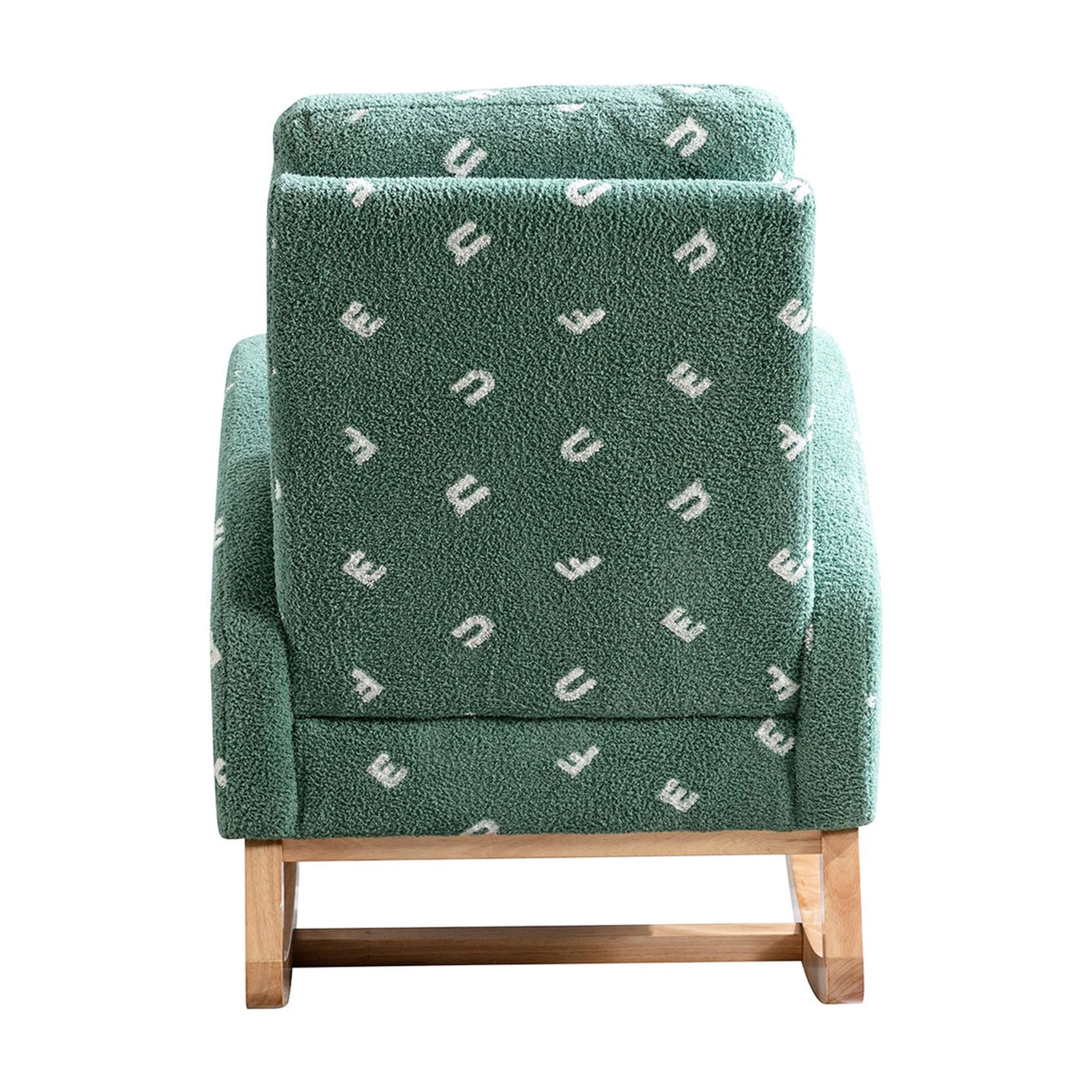 39.00 in Tall Green Boucle Rocking Armchair / Time - Saving Assembly in Nursery
