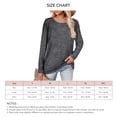thumbnail image 2 of Camisa de manga larga para mujer Casual suelta Color sólido Agradable para la piel Cuello redondo Top de manga larga para primavera Otoño Invierno Negro Gris XL, 2 of 6