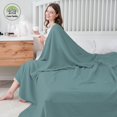 thumbnail image 4 of Manta de cama Cosy Family, muselina de algodón, 100% 200 x 230 cm, color verde, 4 of 7