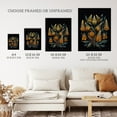 thumbnail image 3 of Floral Artwork Fox Grape on Black Flower Bloom Ernst Haeckel Style Teal Blue Orange Plant Blooming Flowers Unframed Wall Art Print Poster Home Decor Premium, 3 of 5