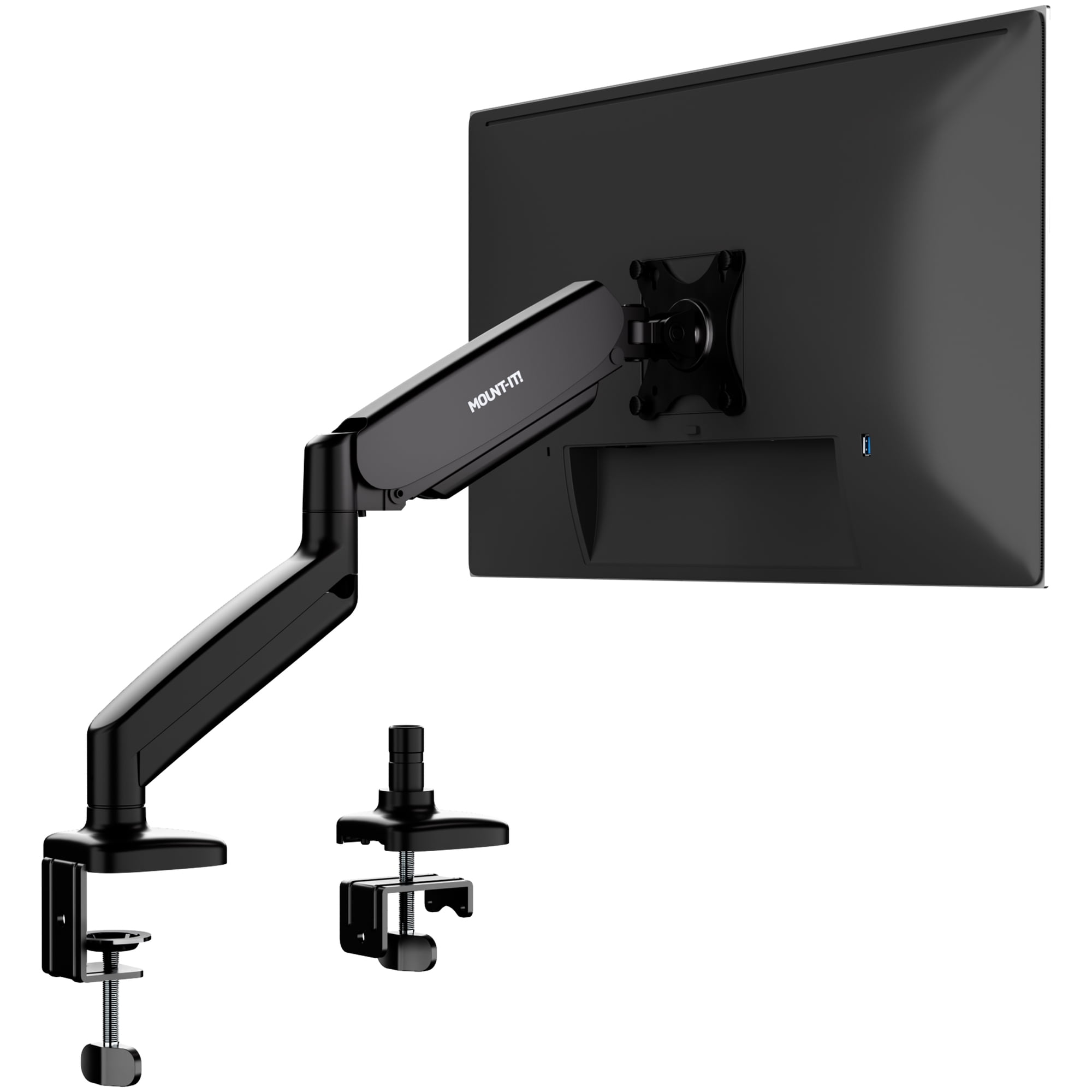 MOUNT-IT! Mount It! Single Monitor Desk Mount with Gas Spring Arm for Home or Office Use