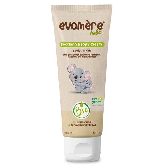 Crema calmante para pañales Evomere bebe para bebés y niños, 100 ml