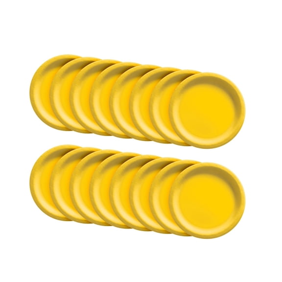 Party City Disposable Paper Plates, 16 Count (Yellow) - Go Brightly Classic Everyday Small Dessert Paper Plates, 6.75" - Premium Party Supplies