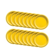 Party City Disposable Paper Plates, 16 Count (Yellow) - Go Brightly Classic Everyday Small Dessert Paper Plates, 6.75" - Premium Party Supplies