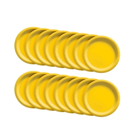 Party City Disposable Paper Plates, 16 Count (Yellow) - Go Brightly Classic Everyday Small Dessert Paper Plates, 6.75" - Premium Party Supplies