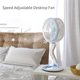 thumbnail image 2 of Ventilador de escritorio con luz LED, plegable y ajustable, carga USB, color azul, ideal para oficina o uso en casa., 2 of 6