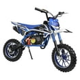 thumbnail image 3 of 49cc 2-Stroke Kids Dirt Bike, Gas Power Motocross, Beach Off Road Mini Motorcycle, Children Pocket Motorbike with Improved Front Rear Disc Brakes-Blue White, 3 of 8