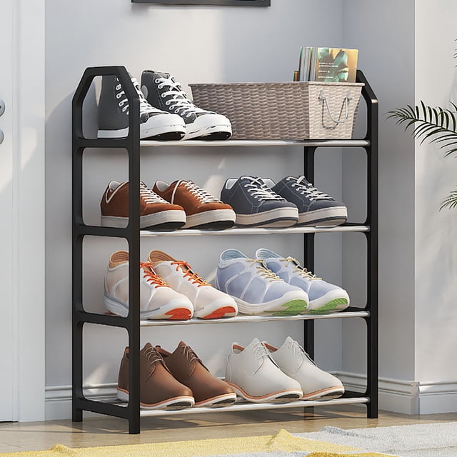Shoe Rack, Shoe Organizer Rack Simple Plastic Stainless Steel for Dormitories