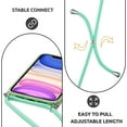 thumbnail image 4 of Crossbody Case for iPhone 7 Plus/iPhone 8 Plus with Camera Cover, Silicone Card Holder Phone Cover with Adjustable Necklace Strap Cord Lanyard Shockproof Protective Case - Matcha Green, 4 of 14