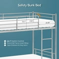 thumbnail image 3 of Zimtown Upgrated Twin over Twin Bunk Bed, Metal Bed Frame with Flat Step Ladder, White, 3 of 4