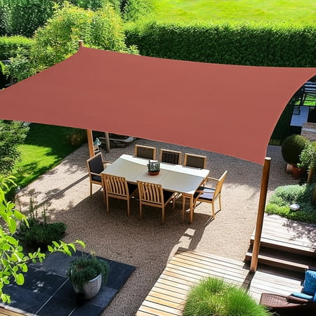 Shade&Beyond 8 x18 Customize Rust Red Sun Shade Sail Commercial Standard UV Block 185 GSM  Water and Air Permeable  Heavy Duty  Carport Patio Outdoor - (Customized Available)