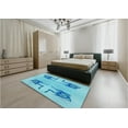 thumbnail image 5 of Ahgly Company Machine Washable Indoor Rectangle Transitional Blue Area Rugs, 8' x 10', 5 of 7