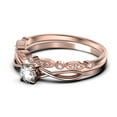 thumbnail image 4 of Infinity Loop Minimalist 1.00 Carat Round Cut Diamond Moissanite Engagement Ring, Twisted Wedding Band in10k Solid Rose Gold, Promise Ring, Anniversary Gift, Bridal Set, Matching Band, 4 of 4