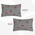 thumbnail image 2 of Sikiie Ladybugs on Black and White Striped Print Plush Pillow Cover, Wrinkle-proof and Stain-resistant Pillow Protector without Pillow Core, Home Decoration-14"x20", 2 of 6