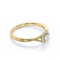 thumbnail image 3 of JeenMata Twisted Split Shank - 0.35 TCW Princess Cut Diamond - 4 Prong Halo Engagement Ring - 10K Yellow Gold, 3 of 6