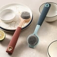 thumbnail image 4 of Household Dishwashing Brush POTS And Pans Silicone Cleaning Brush Stove Cleaning Brush Long Handle Cleaning Brush Kitchen Brush Pads Dish Soap with Sponge Holder Wash Tub for Cleaning for Jewelry, 4 of 4